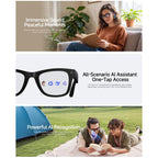 HD5 Ultra Double Lenses Smart AI Translation Glasses with 8MP HD Camera, Video Recording, WiFi Transmission, Al Smart Voice Assistant