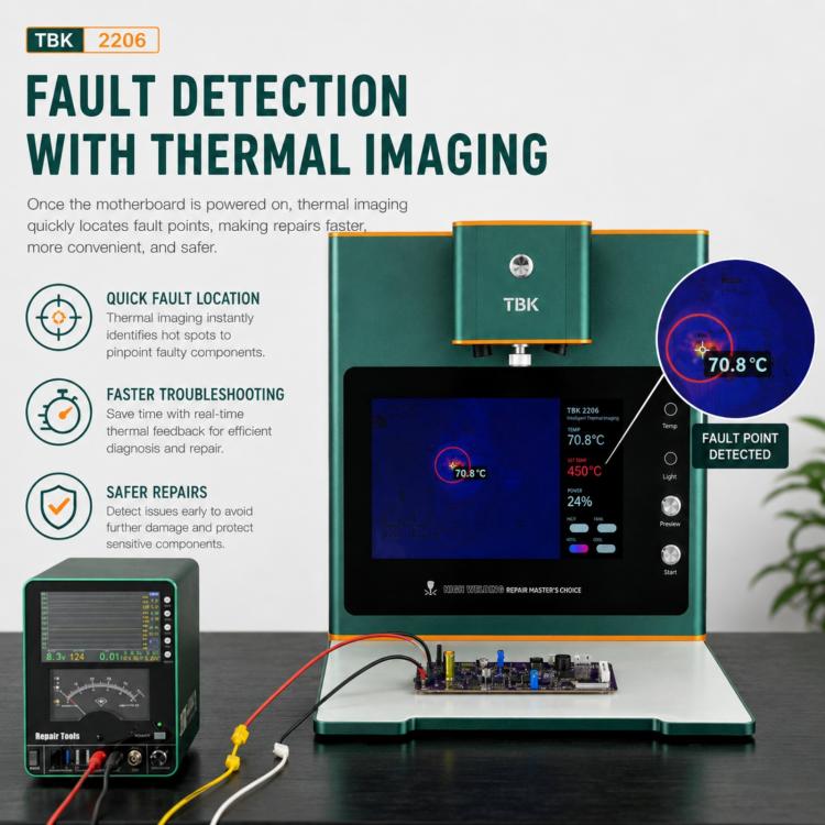 TBK TBK-2206 45W High-Power Intelligent Laser Desoldering Machine with HD Display, AU Plug, EU Plug, US Plug, UK Plug