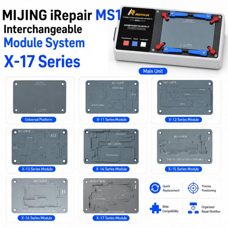 Mijing MS1 Intelligent Desoldering Platform for iPhone X-17 Pro Max, US Plug, EU Plug US Plug