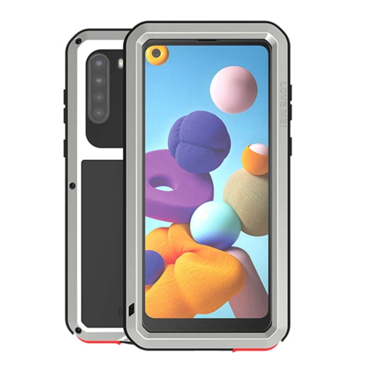 LOVE MEI Metal Shockproof Waterproof Dustproof Protective Case with Glass, For Samsung Galaxy A21 (US Version), For Samsung Galaxy A51 5G, For Samsung Galaxy A71 5G, For Samsung Galaxy S20 FE For Samsung Galaxy A21 (US Version) Silver