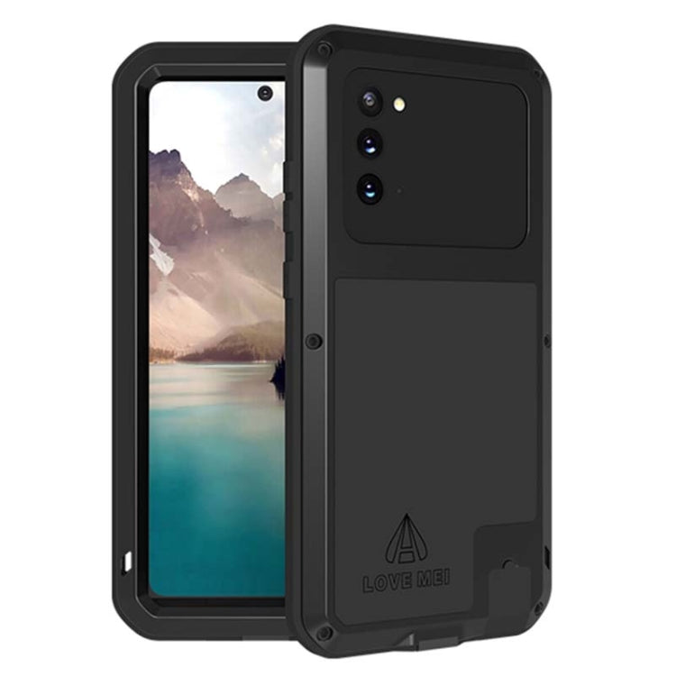 LOVE MEI Metal Shockproof Waterproof Dustproof Protective Case without Glass, For Samsung Galaxy Note 20, For Samsung Galaxy Note 20 Ultra For Samsung Galaxy Note 20 Black