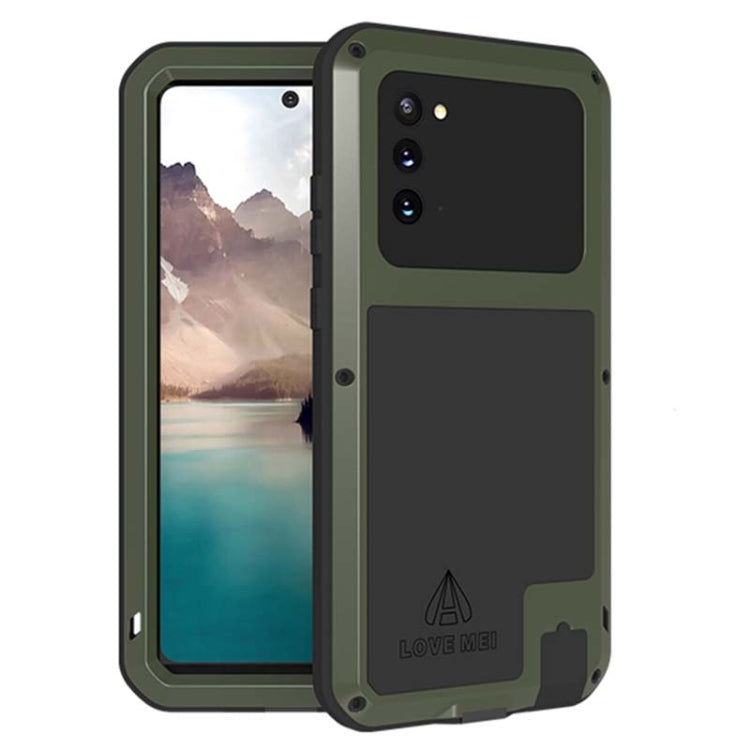 LOVE MEI Metal Shockproof Waterproof Dustproof Protective Case without Glass – Shockproof, Waterproof, For Samsung Galaxy Note 20, For Samsung Galaxy Note 20 Ultra For Samsung Galaxy Note 20 Army Green