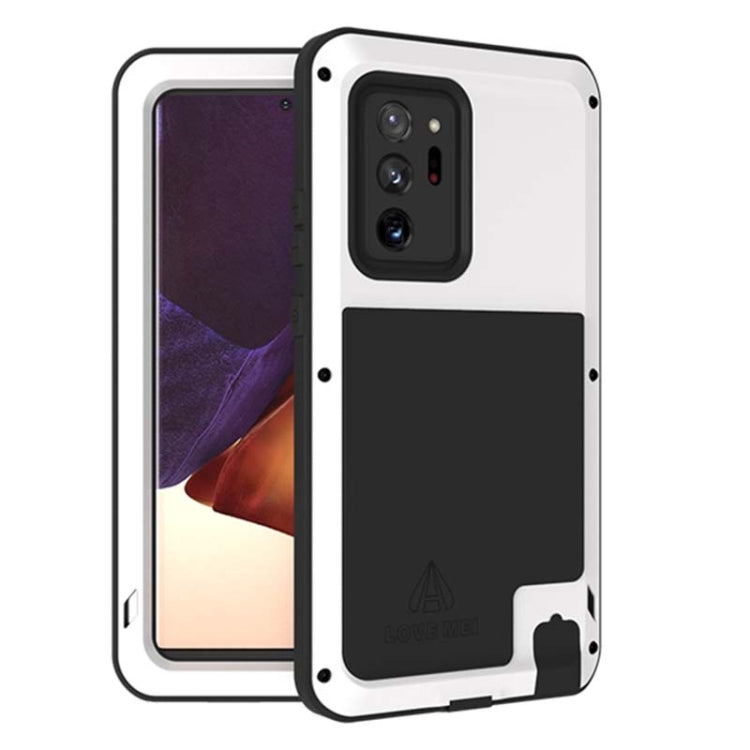 LOVE MEI Metal Shockproof Waterproof Dustproof Protective Case without Glass – Shockproof, Waterproof, For Samsung Galaxy Note 20, For Samsung Galaxy Note 20 Ultra For Samsung Galaxy Note 20 Ultra White