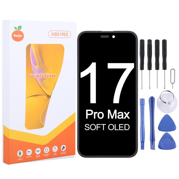 RJ Soft OLED Screen – Durable Build, Easy to Use, For iPhone 17 Pro Max, For iPhone 17 Pro, For iPhone 17, For iPhone 16 Pro Max, For iPhone 16 Pro, For iPhone 16 Plus, For iPhone 16, For iPhone 15 Pro Max, For iPhone 15 Pro, For iPhone 15 Plus