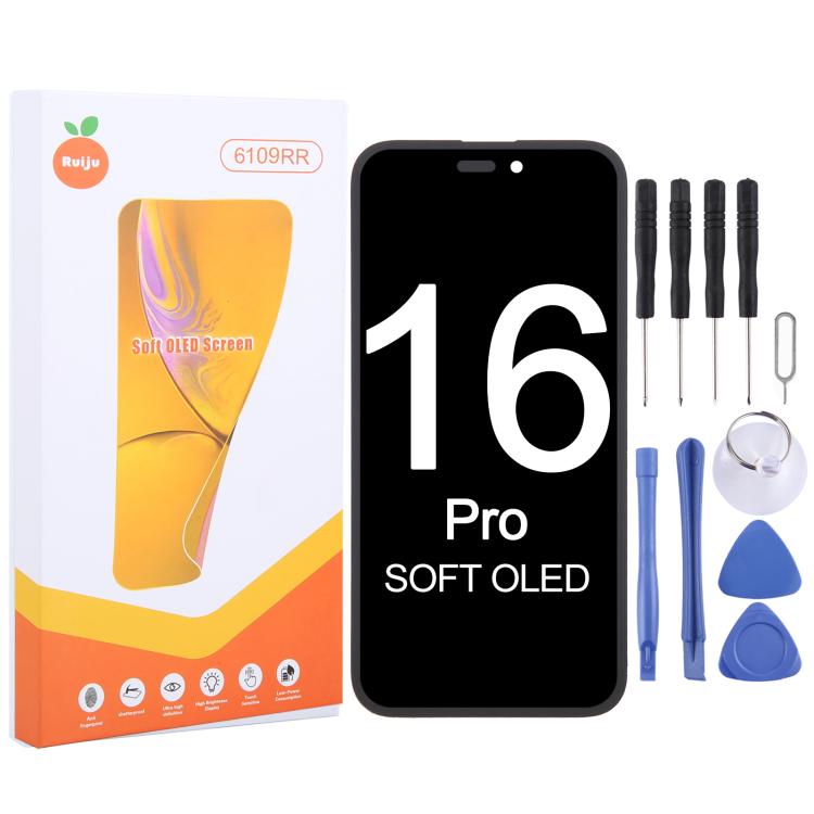 RJ Soft OLED Screen – Durable Build, Easy to Use, For iPhone 17 Pro Max, For iPhone 17 Pro, For iPhone 17, For iPhone 16 Pro Max, For iPhone 16 Pro, For iPhone 16 Plus, For iPhone 16, For iPhone 15 Pro Max, For iPhone 15 Pro, For iPhone 15 Plus