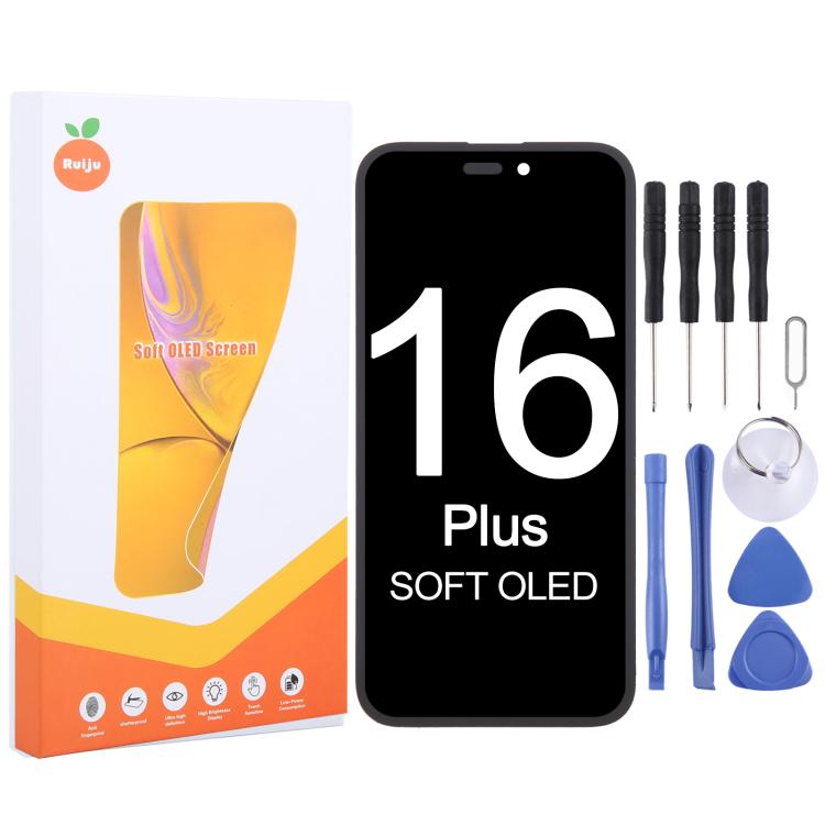 RJ Soft OLED Screen – Durable Build, Easy to Use, For iPhone 17 Pro Max, For iPhone 17 Pro, For iPhone 17, For iPhone 16 Pro Max, For iPhone 16 Pro, For iPhone 16 Plus, For iPhone 16, For iPhone 15 Pro Max, For iPhone 15 Pro, For iPhone 15 Plus