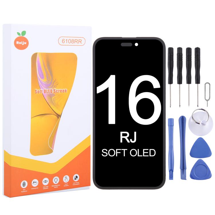 RJ Soft OLED Screen – Durable Build, Easy to Use, For iPhone 17 Pro Max, For iPhone 17 Pro, For iPhone 17, For iPhone 16 Pro Max, For iPhone 16 Pro, For iPhone 16 Plus, For iPhone 16, For iPhone 15 Pro Max, For iPhone 15 Pro, For iPhone 15 Plus