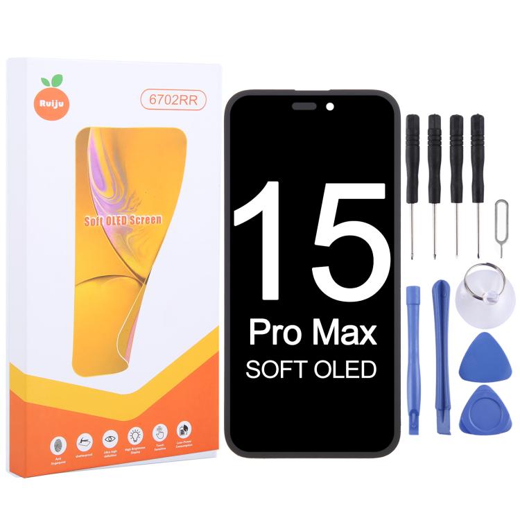 RJ Soft OLED Screen – Durable Build, Easy to Use, For iPhone 17 Pro Max, For iPhone 17 Pro, For iPhone 17, For iPhone 16 Pro Max, For iPhone 16 Pro, For iPhone 16 Plus, For iPhone 16, For iPhone 15 Pro Max, For iPhone 15 Pro, For iPhone 15 Plus