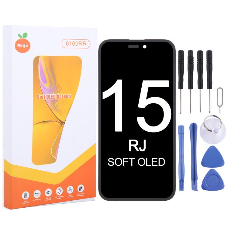 RJ Soft OLED Screen – Durable Build, Easy to Use, For iPhone 17 Pro Max, For iPhone 17 Pro, For iPhone 17, For iPhone 16 Pro Max, For iPhone 16 Pro, For iPhone 16 Plus, For iPhone 16, For iPhone 15 Pro Max, For iPhone 15 Pro, For iPhone 15 Plus