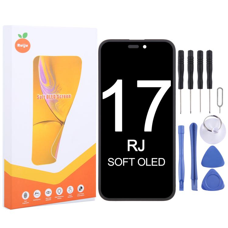RJ Soft OLED Screen – Durable Build, Easy to Use, For iPhone 17 Pro Max, For iPhone 17 Pro, For iPhone 17, For iPhone 16 Pro Max, For iPhone 16 Pro, For iPhone 16 Plus, For iPhone 16, For iPhone 15 Pro Max, For iPhone 15 Pro, For iPhone 15 Plus