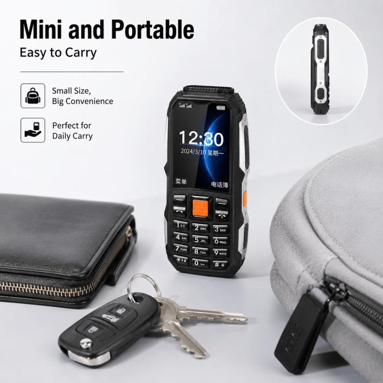 W2022 Rugged Phone, 1.77 inch, SC6531DA, Network: 2G, Dual SIM, BT, Torch – Durable Build, Easy to Use