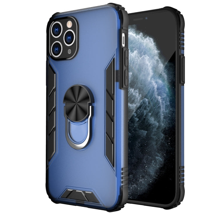 Magnetic Frosted PC + Matte TPU Shockproof Case with Ring Holder, For iPhone 11 Pro, For iPhone 11, For iPhone 11 Pro Max, For iPhone XS / X For iPhone 11 Pro Classic Blue