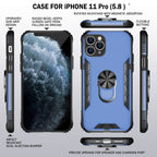 Magnetic Frosted PC + Matte TPU Shockproof Case with Ring Holder, For iPhone 11 Pro, For iPhone 11, For iPhone 11 Pro Max, For iPhone XS / X