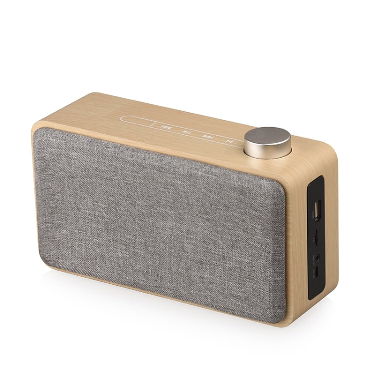 W5A Subwoofer Fabric Wooden Touch Bluetooth Speaker, Support TF Card & U Disk & 3.5mm AUX, Walnut, Yellow Wood – Bluetooth Yellow Wood