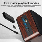 W5A Subwoofer Fabric Wooden Touch Bluetooth Speaker, Support TF Card & U Disk & 3.5mm AUX, Walnut, Yellow Wood – Bluetooth