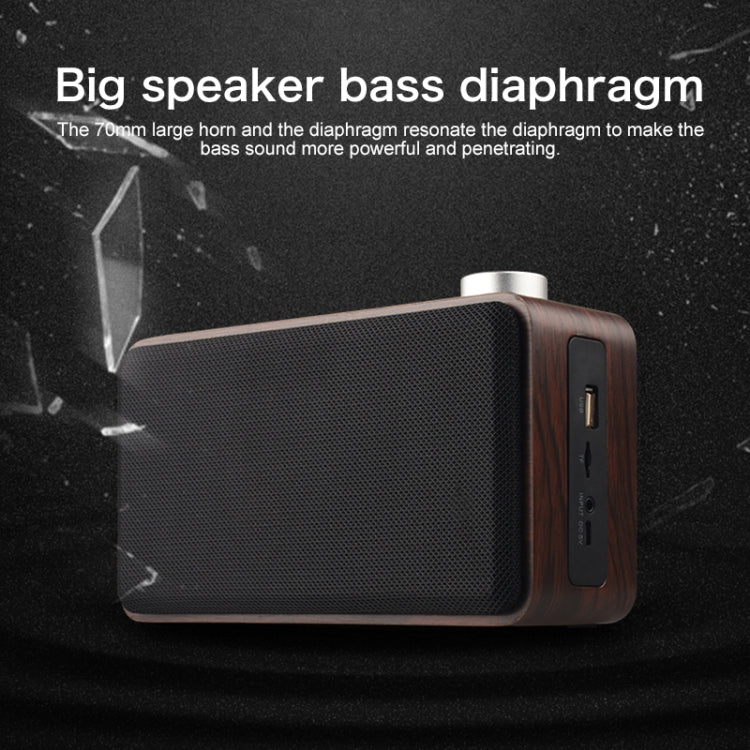W5A Subwoofer Fabric Wooden Touch Bluetooth Speaker, Support TF Card & U Disk & 3.5mm AUX, Walnut, Yellow Wood – Bluetooth