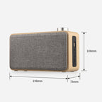 W5A Subwoofer Fabric Wooden Touch Bluetooth Speaker, Support TF Card & U Disk & 3.5mm AUX, Walnut, Yellow Wood – Bluetooth