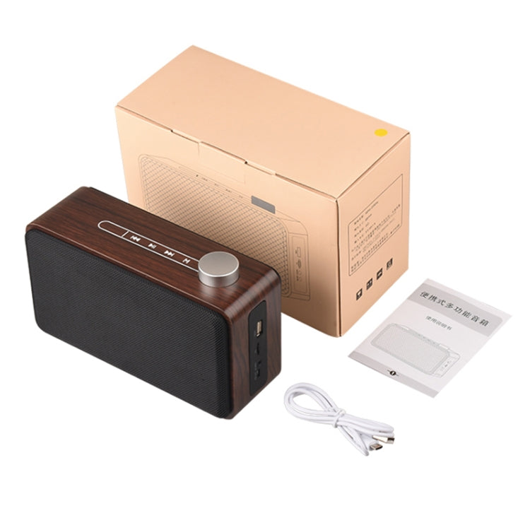 W5A Subwoofer Fabric Wooden Touch Bluetooth Speaker, Support TF Card & U Disk & 3.5mm AUX, Walnut, Yellow Wood – Bluetooth