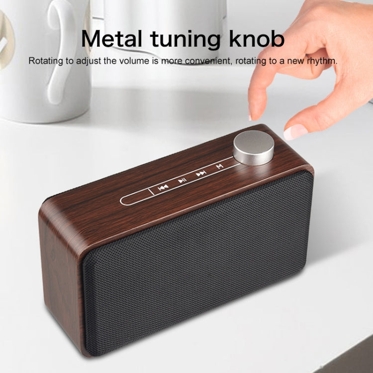 W5A Subwoofer Fabric Wooden Touch Bluetooth Speaker, Support TF Card & U Disk & 3.5mm AUX, Walnut, Yellow Wood – Bluetooth