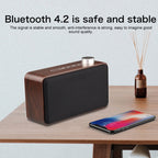 W5A Subwoofer Fabric Wooden Touch Bluetooth Speaker, Support TF Card & U Disk & 3.5mm AUX, Walnut, Yellow Wood – Bluetooth