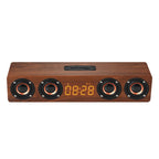 W8C Bluetooth Speaker – Wooden Clock Subwoofer Bluetooth Speaker, Support TF Card & U Disk &...