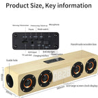 W8C Bluetooth Speaker – Wooden Clock Subwoofer Bluetooth Speaker, Support TF Card & U Disk &...