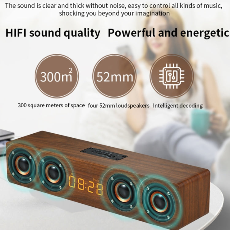 W8C Bluetooth Speaker – Wooden Clock Subwoofer Bluetooth Speaker, Support TF Card & U Disk &...