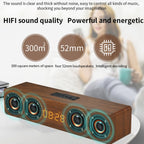 W8C Bluetooth Speaker – Wooden Clock Subwoofer Bluetooth Speaker, Support TF Card & U Disk &...