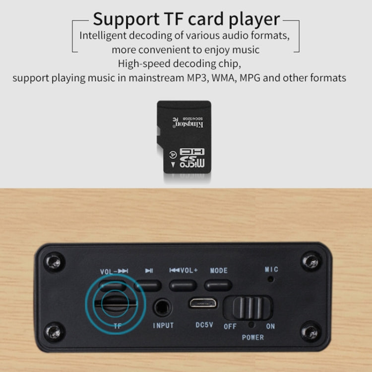 W8C Bluetooth Speaker – Wooden Clock Subwoofer Bluetooth Speaker, Support TF Card & U Disk &...