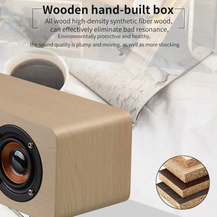 W8C Bluetooth Speaker – Wooden Clock Subwoofer Bluetooth Speaker, Support TF Card & U Disk &...