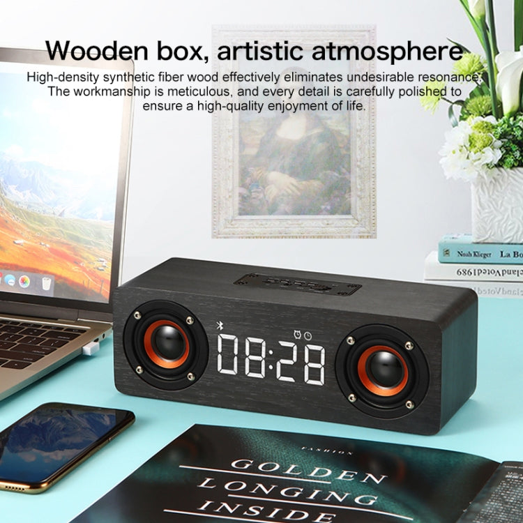 M5 Subwoofer Wooden Bluetooth 4.2 Speaker, Support TF Card & 3.5mm AUX & FM – Bluetooth