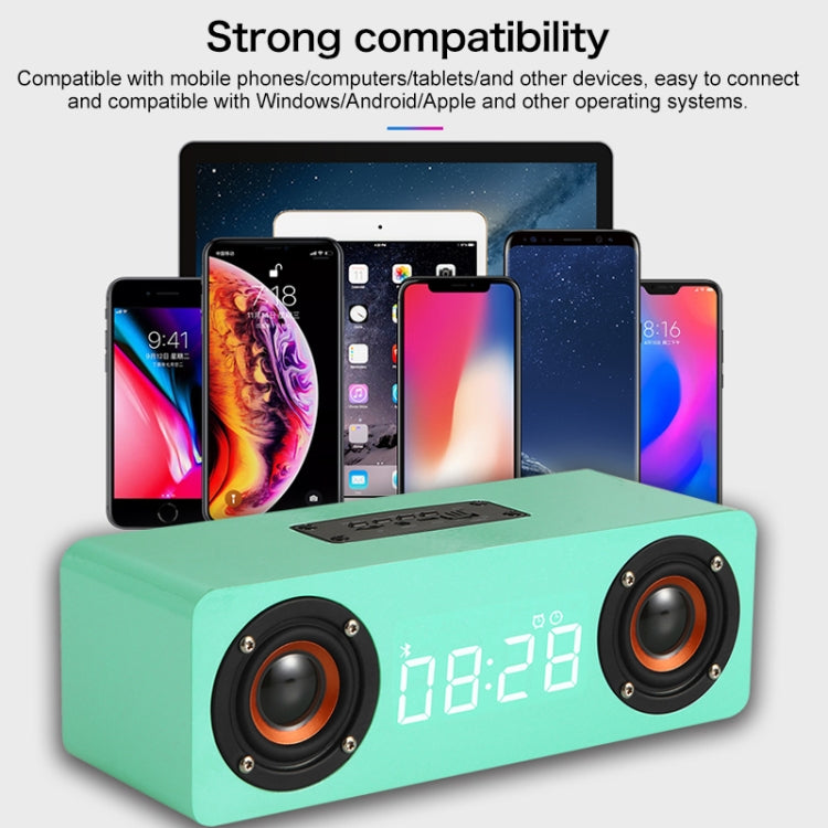M5 Subwoofer Wooden Bluetooth 4.2 Speaker, Support TF Card & 3.5mm AUX & FM – Bluetooth