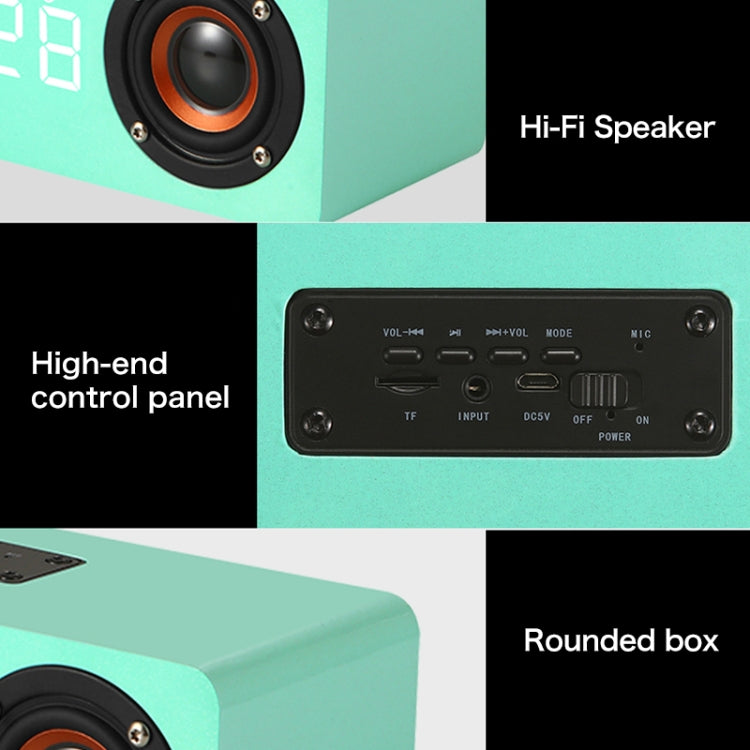 M5 Subwoofer Wooden Bluetooth 4.2 Speaker, Support TF Card & 3.5mm AUX & FM – Bluetooth