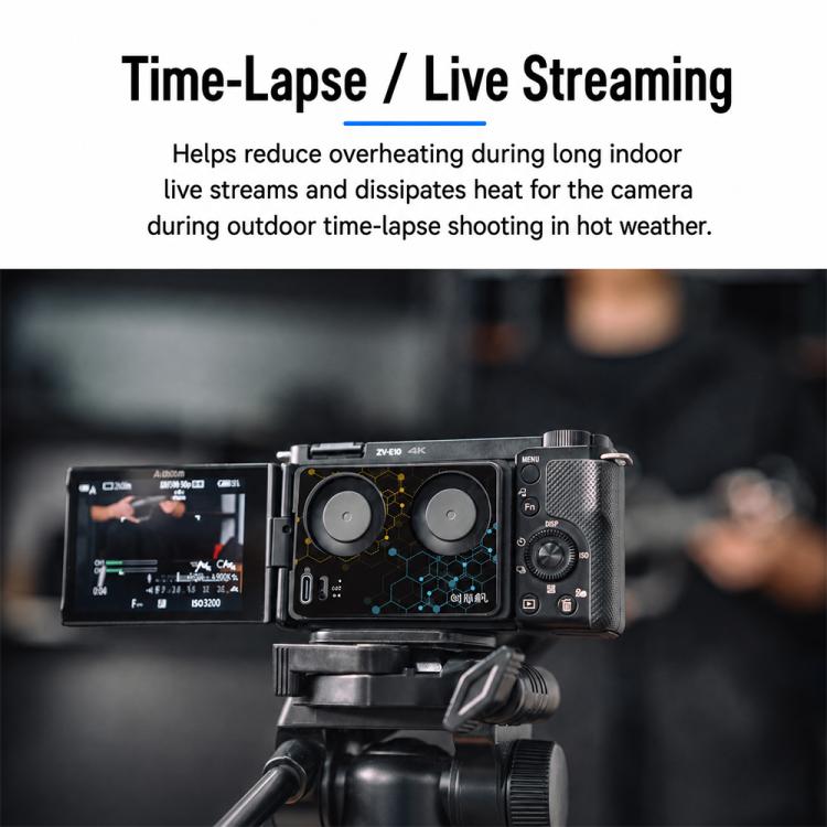 Camera Cooling Fan for Sony A7M4 / ZVE1 / A6700 / A7C2, ZV-E10 / ZV1 / A7C / FX3, Canon 70D / R6 / R6 Mark II / R7, Fuji X-T4 / X-S10 – Durable Build, Easy to Use