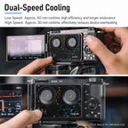 Camera Cooling Fan for Sony A7M4 / ZVE1 / A6700 / A7C2, ZV-E10 / ZV1 / A7C / FX3, Canon 70D / R6 / R6 Mark II / R7, Fuji X-T4 / X-S10 – Durable Build, Easy to Use