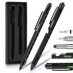 Multifunctional Metal Ballpoint Tool Pen Gift Set with Light, Bottle Opener, Stylus, and Ruler, Lid and Base Box, Color Box – Non-slip