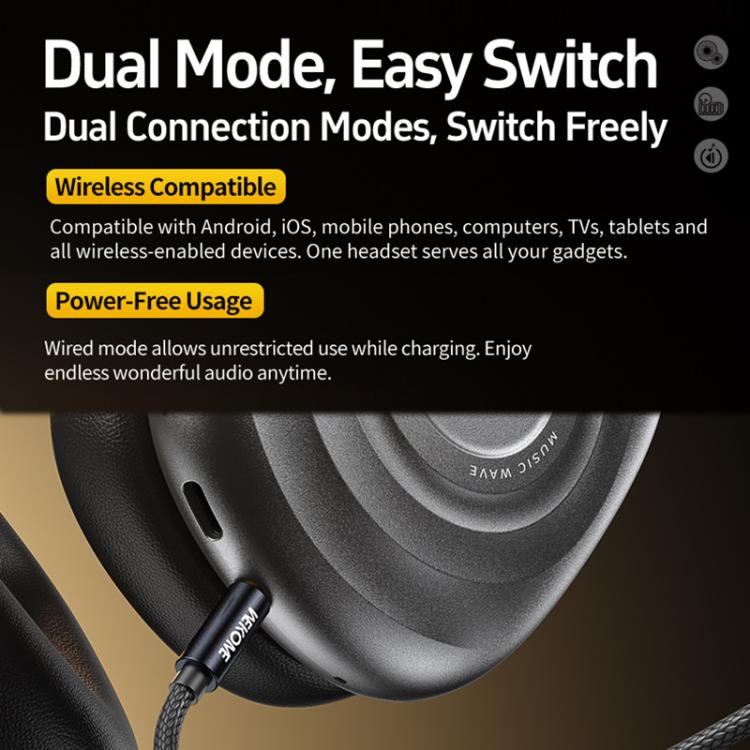 WK Beluga M6 Sonithm Over-Ear Wireless Headphones – Magnetic