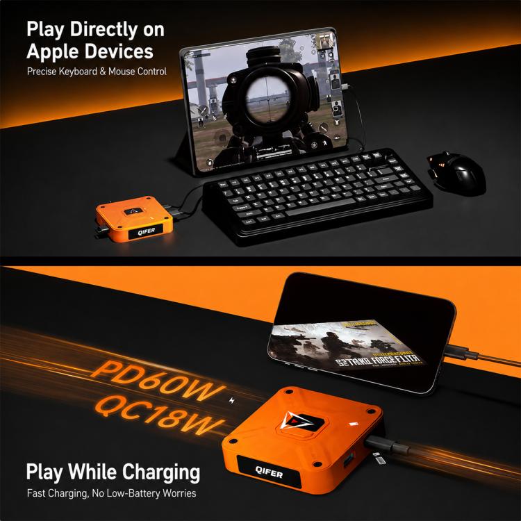 Aimzenix AX360M Console Mobile Game Keyboard and Mouse Converter – Fast Charging, TPU