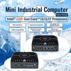 3322 Intel Core 12th i7-1255U Generation Mini Industrial PC Host, 8GB + 128GB Hard Drive – Magnetic, Aluminum Alloy