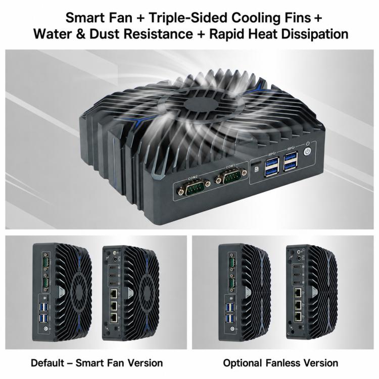 3322 Intel Core 12th i7-1255U Generation Mini Industrial PC Host, 8GB + 128GB Hard Drive – Magnetic, Aluminum Alloy
