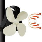 YL-105 4-Blade Aluminum Heat Powered Fireplace Stove Fan, YL-105 (Rose Red), YL-105 (Silver), YL-105(White), YL-105 (Black), YL-105 (Bronze), YL-105 (Grey), YL-105 (Gold) YL-105(White) White