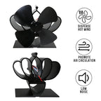 YL201 4-Blade High Temperature Metal Heat Powered Fireplace Stove Fan, YL201 (Black), YL201 (Bronze), YL201 (Grey), YL201 (Gold), YL201 (Rose Red), YL201 (Silver)