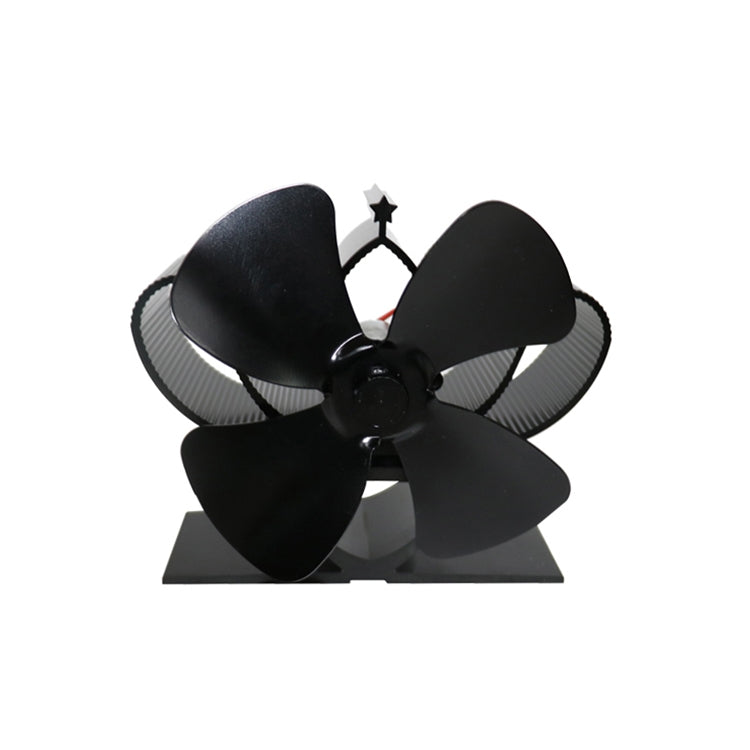 YL201 4-Blade High Temperature Metal Heat Powered Fireplace Stove Fan, YL201 (Black), YL201 (Bronze), YL201 (Grey), YL201 (Gold), YL201 (Rose Red), YL201 (Silver) YL201 (Black) Black