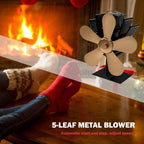 YL602 5-Blade High Temperature Metal Heat Powered Fireplace Stove Fan, YL602 (Rose Red), YL602 (Silver), YL602 (Black), YL602 (Bronze), YL602 (Grey), YL602 (Gold)
