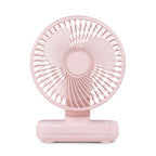 D606 4W USB Rechargeable Portable Four-speed Adjustable Desktop Fan, USB USB Pink