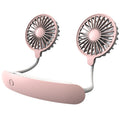F6 Outdoor Mini Hanging Neck Fan USB Charging Lazy Small Fan – TPU Pink