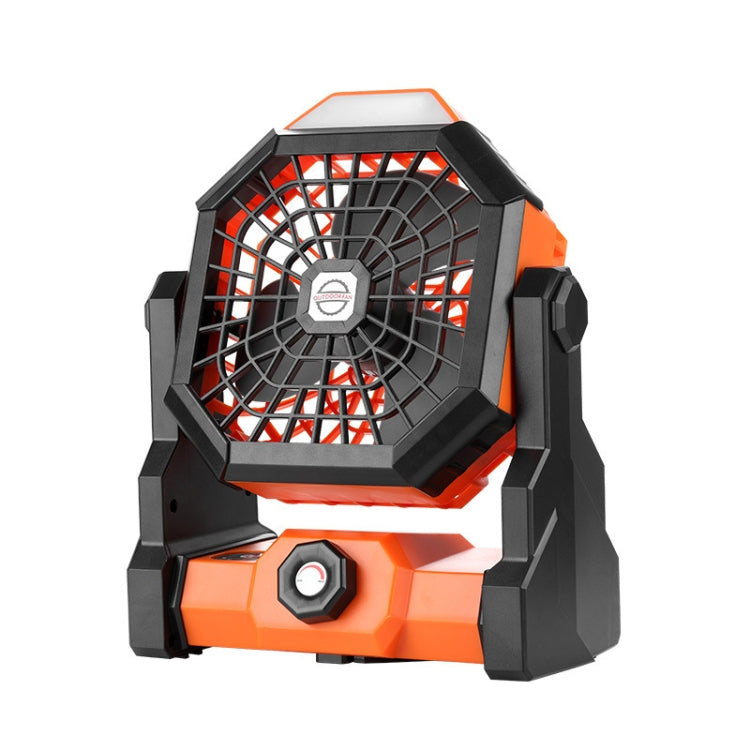 X3 Outdoor Portable Fan USB Charging Air Cooling Fan with LED Night Lamp – TPU Orange