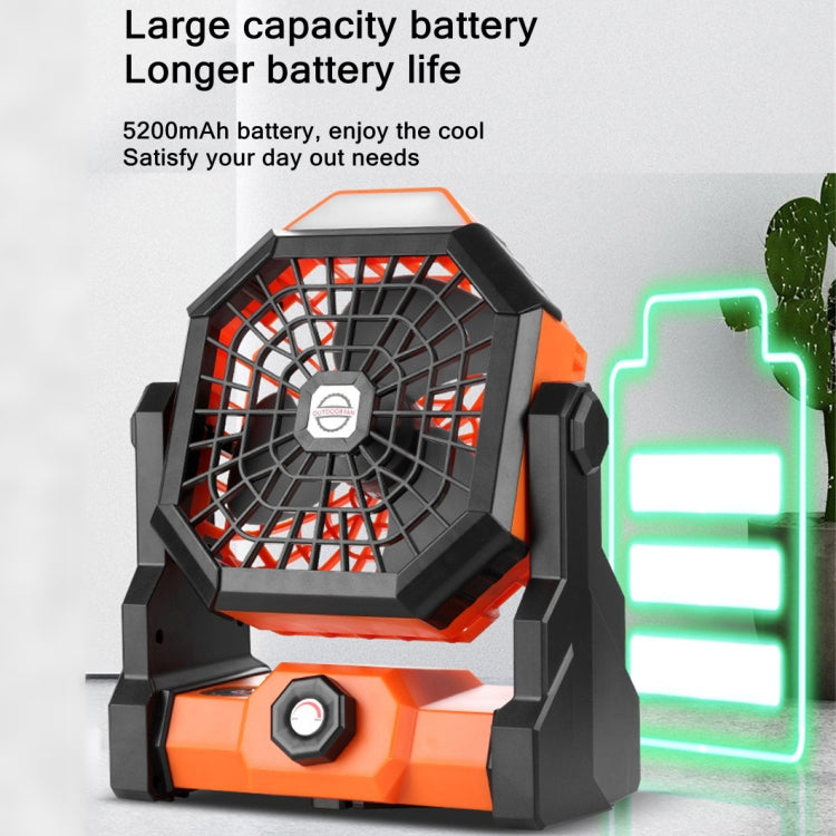 X3 Outdoor Portable Fan USB Charging Air Cooling Fan with LED Night Lamp – TPU