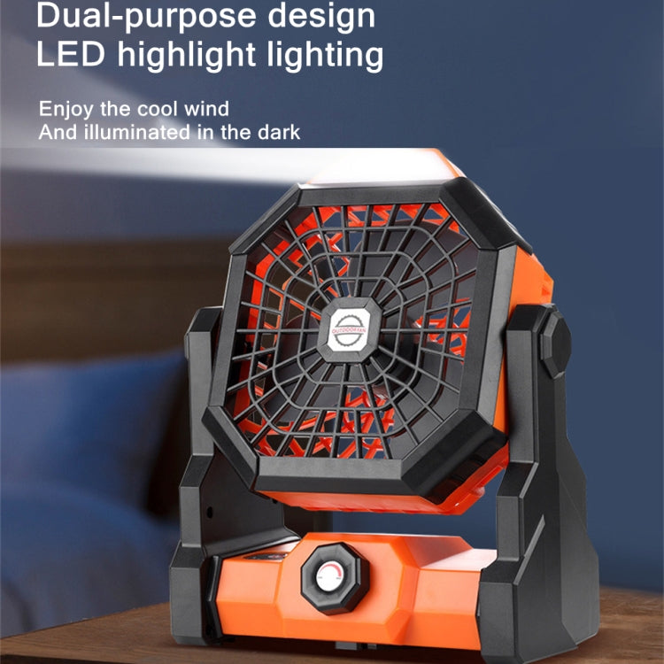X3 Outdoor Portable Fan USB Charging Air Cooling Fan with LED Night Lamp – TPU