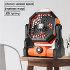 X3 Outdoor Portable Fan USB Charging Air Cooling Fan with LED Night Lamp – TPU